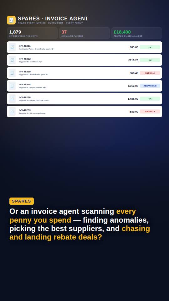 Spares Invoice Reader live